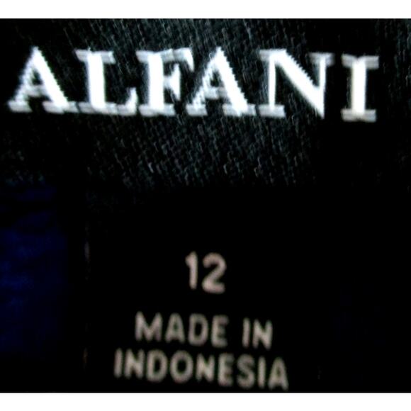 Alfani Women's Blue Mid Rise Taper Leg Stretch Zip Front Pants Size 12 - Picture 7 of 9